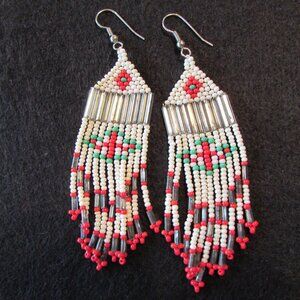 *3 for $10*  Beaded Earrings - Native Style - 4" Long